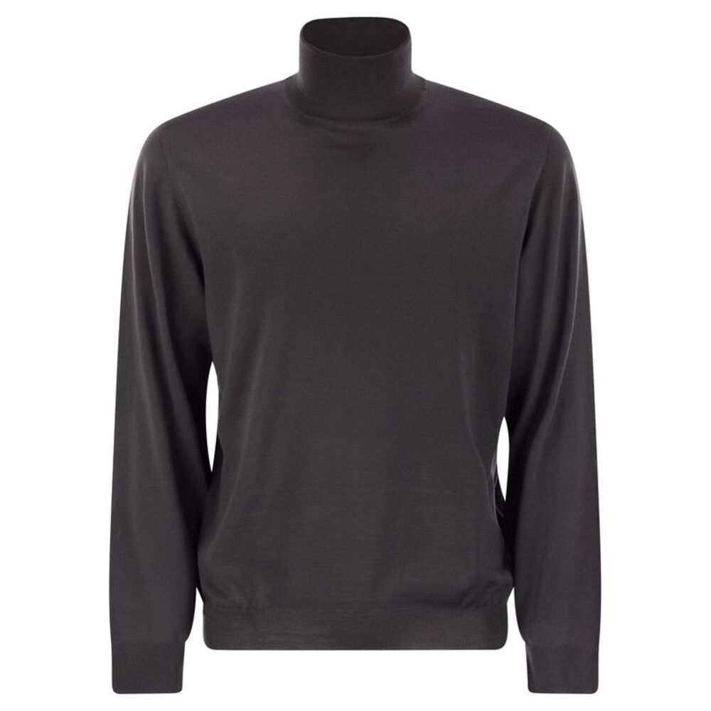 Fedeli Men Superfine Wool Turtleneck Derby